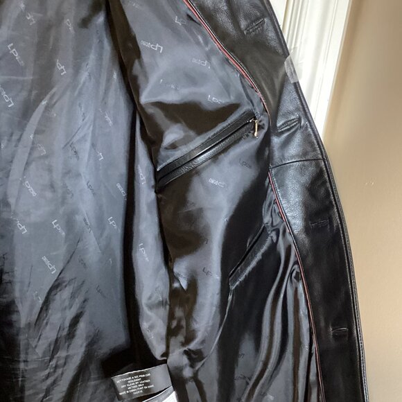 Lorenzo Uomo Collection Men's Black Leather Jacket Coat Soft Fully Lined Pockets - Picture 5 of 11
